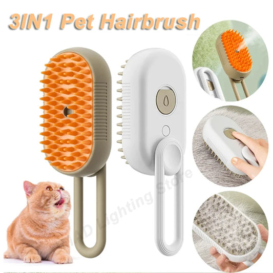 Escova portátil para massagem de cães e gatos, spray elétrico, cabo retrátil, remoção de pelos de animais de estimação, escova para limpeza